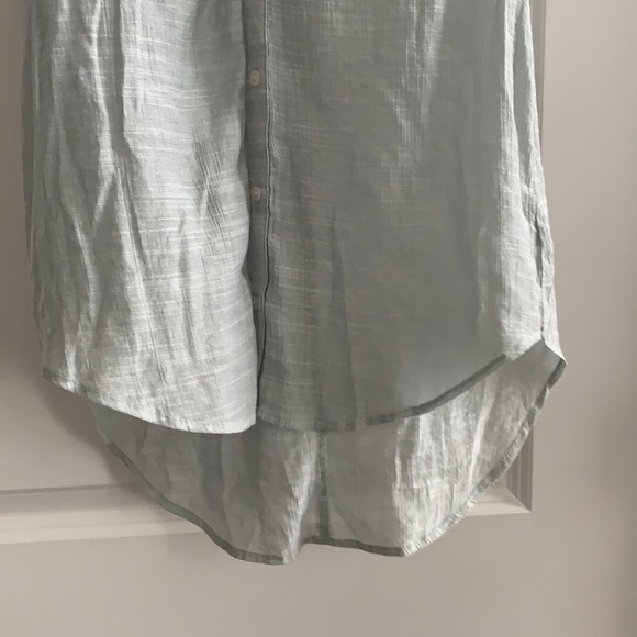 Blue/Grey Cut-Off Button Up Shirt | Size: S - Picture 3 of 5